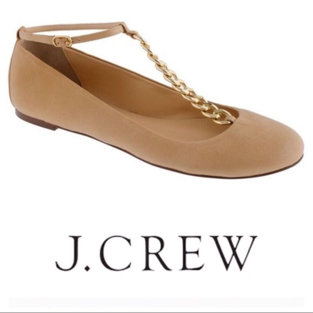 J. Crew Nude T-Strap Ballet Flat